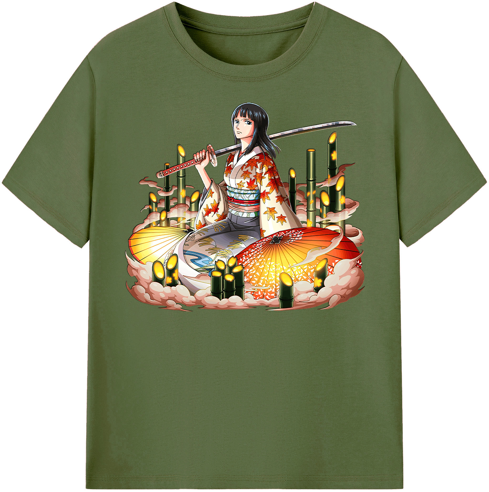 ワンピース ニコ・ロビン ONE PIECE Nico Robin 綿100％半袖Tシャツ（フロントプリント）